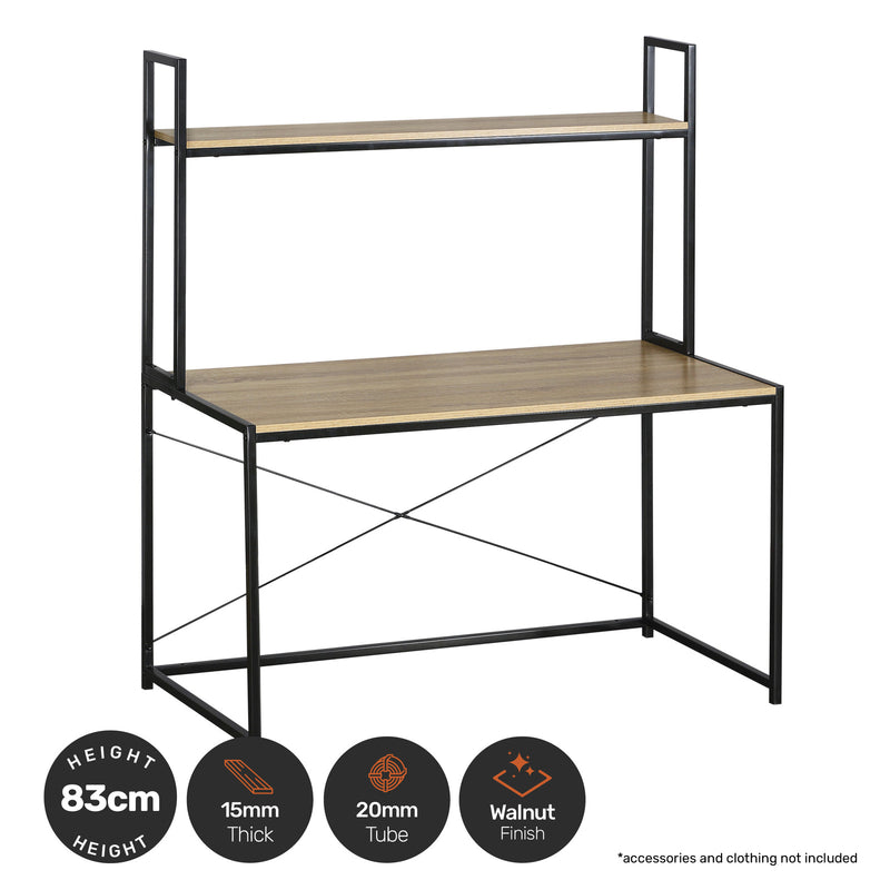 Eladon Multifunctional Desk with Shelving - Metal Frame - Notbrand